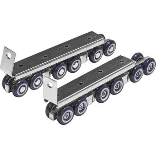 1 Pair 12 Wheels Hangers Roller Furniture Cold Rolled Steel Sliding Wooden Door Closet Hardware Mute Kit Door Wheels Roller