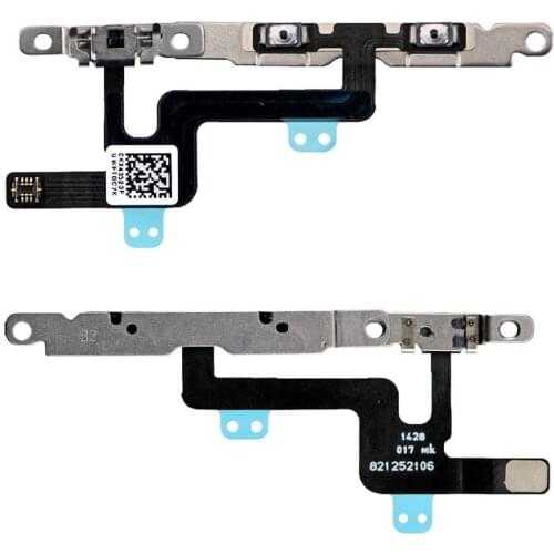 10Pcs/lot Volume Buttons Mute Switch Flex Cable With Metal Bracket for Apple iPhone 6/6 Plus/6S Plus
