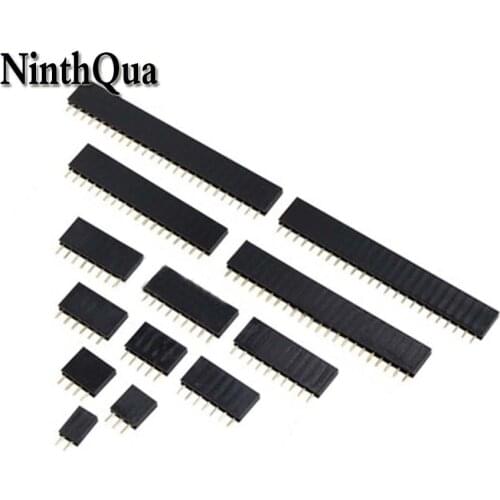 10pcs Single row female 2.54mm Pitch PCB Female Pin Header Connector Straight 2/3/4/5/6/7/8/9/10/11/12/13/14/15/16/20/40Pin