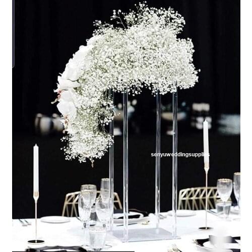 10pcs)60cm tall hot sale high clear acrylic flower stand for weddings senyu2473