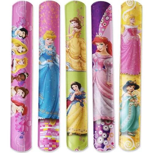12PCS Disney Princess Frozen Birthday Party Favor Anna Elsa Slap Bracelet Toy Kids Happy Birthday Gift Souvenir Cute Giveaway