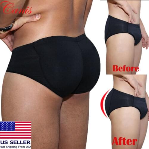 2020 S-6XL Mens Padded Bum Underwear Seamless Butt Lifter Hip Enhancer Shaper Briefs Shaperwear Hip Enhancer Underwear For Men
