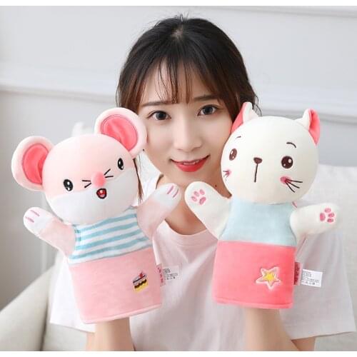 25cm Cute Tiger Lion Dog Bear Rabbit Mouse Cat Hand-held Toys Plush Toy Stuffed Animals Pillow Doll For Girl Kids Birthday Gifts