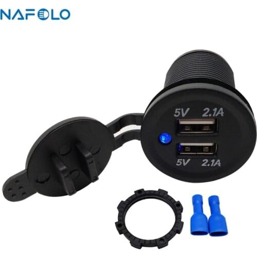 4.2A USB Car Charger Cigarette Lighter For Motorcycle Truck Boat Yacht Marine Waterproof Dual USB Car Socket Mount