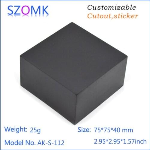 4 pcs, 75*75*40mm hot selling abs plastic cases electronics junction housing black instrument enclosure box module shell szomk