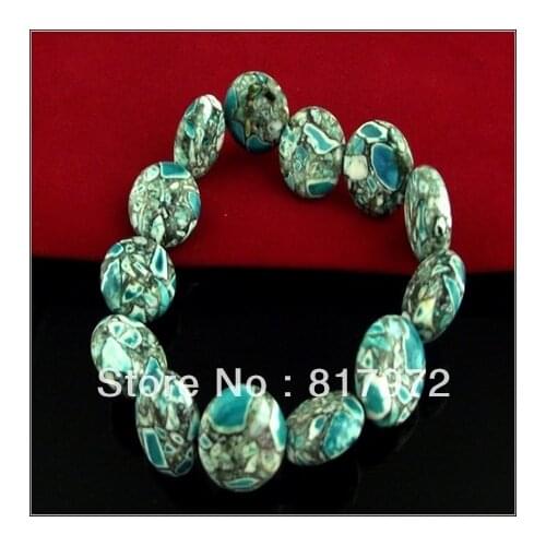 5pcs Howlite stone howlite round blue bead bangle bracelet elasticity adjustable party gift charm