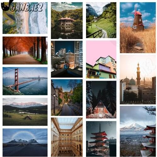 Architectural Diamond Painting Bridge Landscape Cross Stitch Embroidery 5D Diy Mosaic Kit Hand Inlaid Home Decoration Accessorie