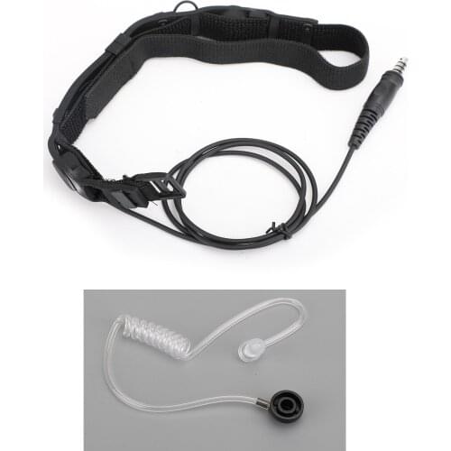 Artudatech 1PC Tactical Throat Acoustic Tube Mic Headset For Walkie Talkie 7.1mm Plug PTT