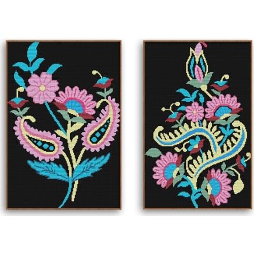 Floral Pattern Embroidery 11CT 14CT Hand Decoration Gift Set Cross Stitch Kit Count Plant Pattern DIY Printed Cross Stitch Kits