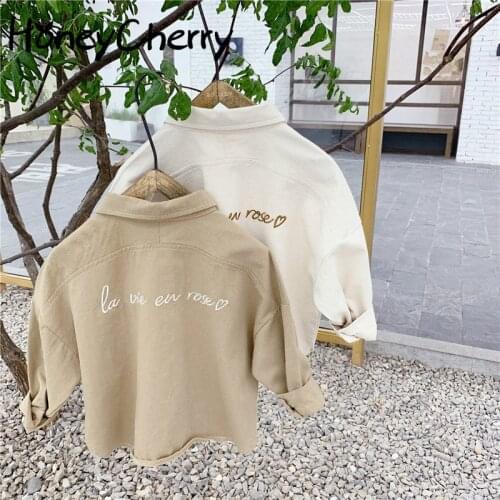 Childrens Clothing Autumn New Girl Korean Style Embroidered Shirt toddler girl long shirt