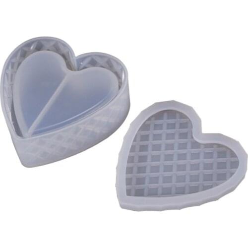 Heart-shaped Cut Section Mold DIY Crystal Epoxy Storage Box Mould Jewelry Gift Case Silicone Molds