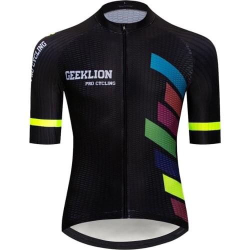 Geeklion Import Fabric Short Sleeves Cycling Jersey Summer Laser Cut Ending Short Sleeves MTB PRO Maillot