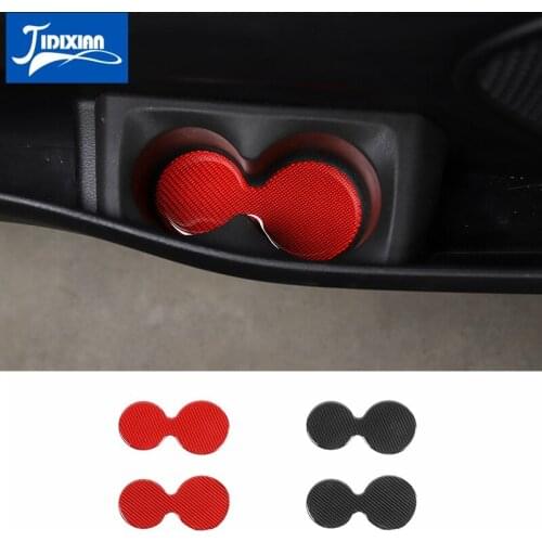 MOPAI Car Door Rear Cup Holder Cup Mats Decoration Cover Stickers for Dodge RAM 2018+ Interior Accessories