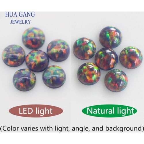 Round Shape Cabochon Opal Flat Back OP33 Beads Synthetic Gemstones For Jewelry Making DIY 3.0mm~7.0mm Free Shipping