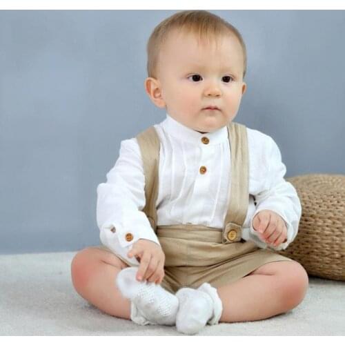 Spanish Baby Boy Clothing Sets Summer Infant Newborn Toddler Clothes Shorts Sleeve Tops+Pants 2Pcs Outfits Boys Suits for Eid