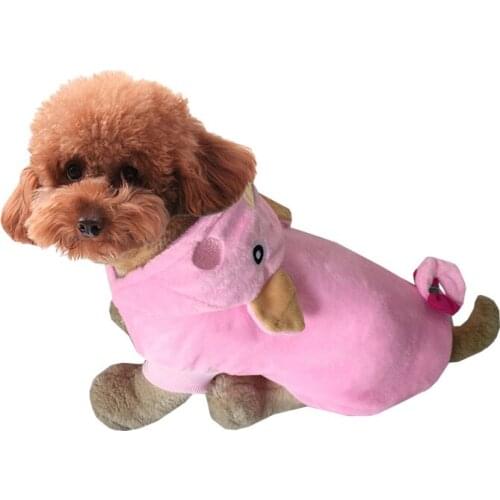 Lovely Pink Small Pig Costume Pet Dogs Cosplay Coat Puppy Cute Outfit Yorkie Clothing