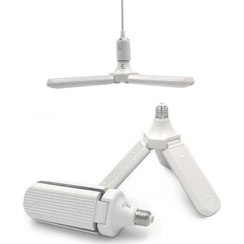LED Bulb 45W E27 220V 110V 60W 30W Home Garage Energy Saving High Brightness Ceiling Lamp Foldable Fan Blade Adjustable Angle