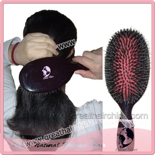 Material PS + Boar Bristle Brush 5 Pieces Boar Bristle Hair Extension Brush. Free Shipping +gift