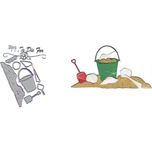 Summer seaside beach Metal Cutting Dies Cutting Mold Scrapbook Paper Craft Knife Mold Blade Knife Impact Protection Pads