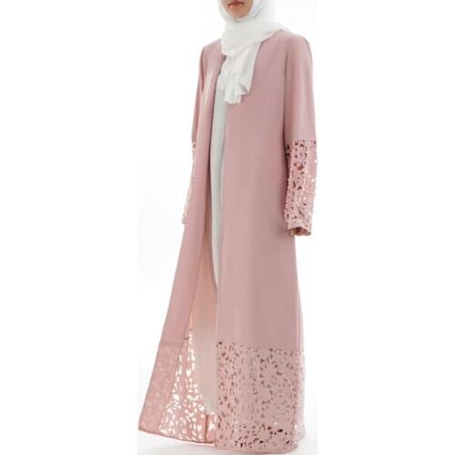 Baju Muslim Wanita Long Abaya Dress Jilbab Turkish Coat Abayas Islamic Clothing Hijab Dubai Hollow Cardigan Vestido Longo Festa