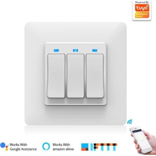 EU Smart Wifi Wall Switch Support Smart Life / Tuya App Phone / Button Control Automation Module Work with Alexa Google Home