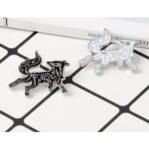 New cartoon fox skeleton brooch alloy badge bag hat brooch men Enamel brooch creative gifts ladies clothes jewelry