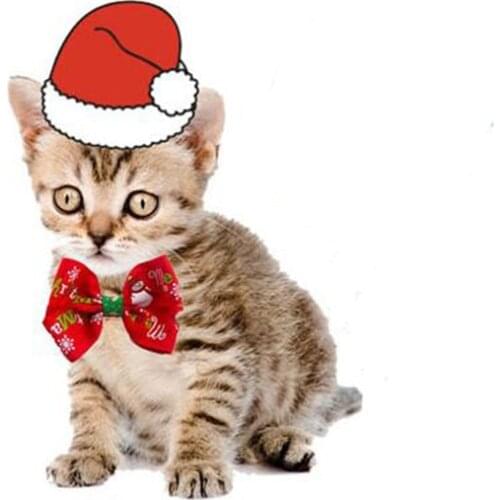Pet Dog Cat Necklace Adjustable Strap For Cat Collar Dogs Accessories Pet Dog Bow Tie Puppy Bow Ties Dog Pet Supplies Christmas