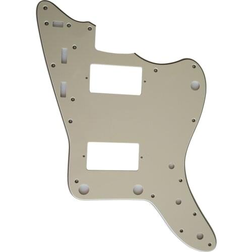 Pleroo Custom Guitar pickgaurd - For Japan Jazzmaster Guitar Pickguard with PAF Humbucker, 3 Ply Vintage Yellow