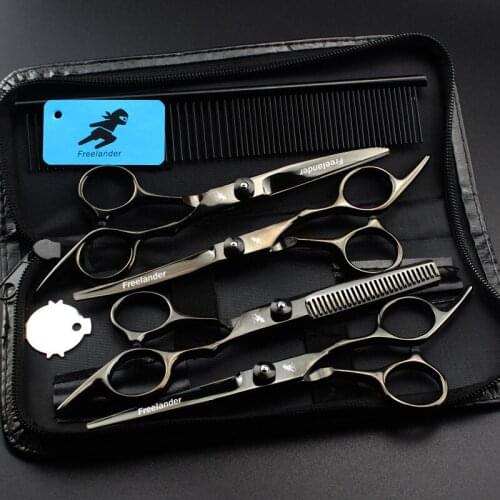 6.0" Japan Steel Professional Pet Grooming Scissors Dog Cutting Shears Thinning Scissor Curved Pet Tesoura Dog Clippers