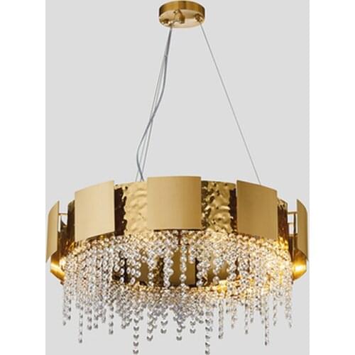 Luxury design gold crystal chandelier LED lamp AC110V 220V lustre cristal living room lights dinning chandeliers