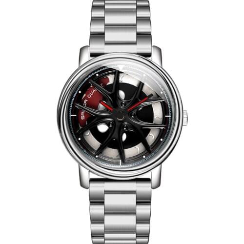 SANDA New Personalized Quartz Trend Rotating Dial Steel Belt Waterproof Watch