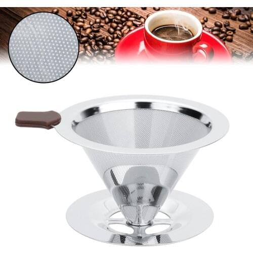 Stainless Coffee Strainer Steel Coffee Funnel Dripper Pour Over Mesh Reusable Filter Strainer Hopper Home Brew