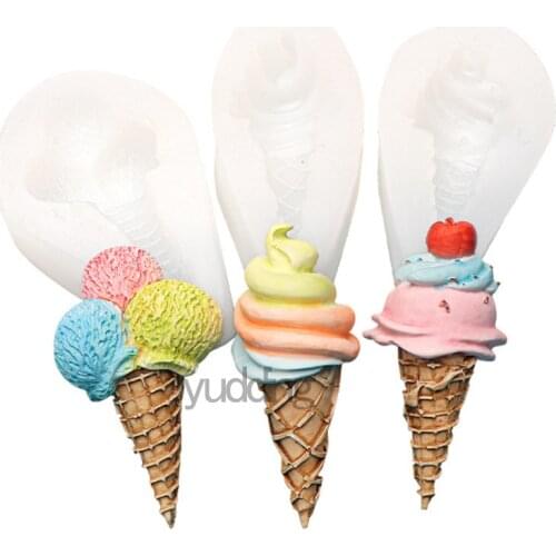 Ice cream Cone Fondant Mould Cake Baking Decoration Cheese Chocolate Silicone Mould