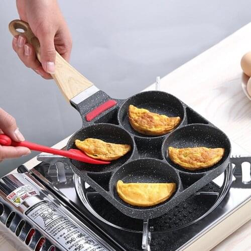 Four-hole Omelet Pan For Eggs Ham Temperature Instruction Frying Pot Frying Pans Non-stick No Oil-smoke Kitchen Tool Cooking Pan