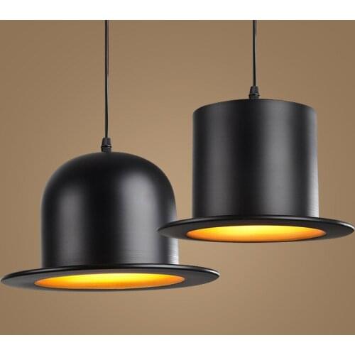 Modern aluminum England Hat Pendant light Black Art Cap Industrial Lamp hanging lamps Coffeeshop Bar Bedroom Luminaire Fixtures