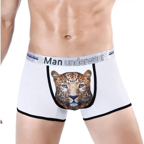 3pcs Direct Selling New Modal Mens Boxer Briefs Fashion Sexy 3D Printed Tiger Pattern Mens Briefs Free Shipping