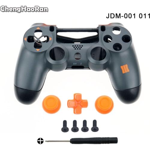 ChengHaoRan Housing Shell Thumbsticks Cap Dpad For DualShock 4 PlayStation 4 PS4 V1 JDM-001 011 Controller Case Cover Screws