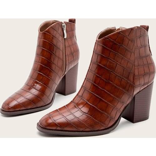 Boots Womens Printed Ankle Winter Shoes Boots 2021 Designer Shoes Fashion Street Zipper Boots Womens High Heel Martin Boots