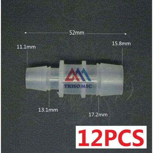 12 pieces 15.8mm*11.1mm Straight Reducing Connector Plastic Fitting Barbed Reducing Connector