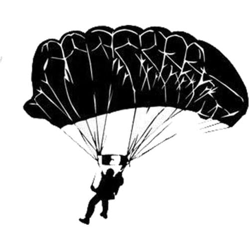 13.8cm*12.2cm Personalized Parachute Fashion Window Vinyl Car Stickers Black Silver S2-0491