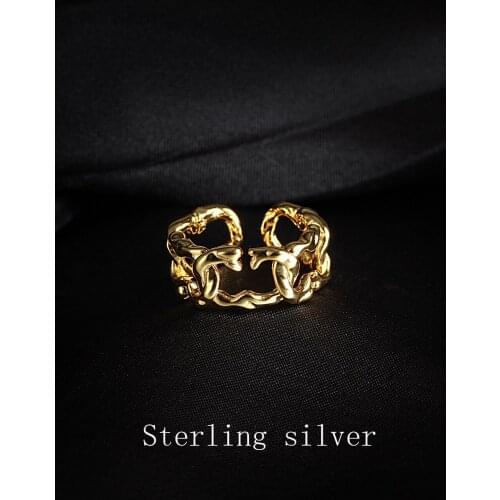2021 New 925 Silver Rings for Women Simple Chain Wild Geometric Rings Ring Adjusters Sizers Wedding Ring Silver Jewelry
