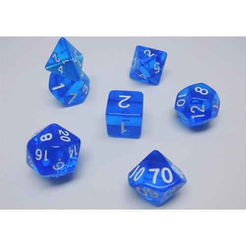 7pcs/set Dichromatic Polyhedral Dices Numbers Dials Desktop Table Board Game Sharp Edge Dice D&d Dice