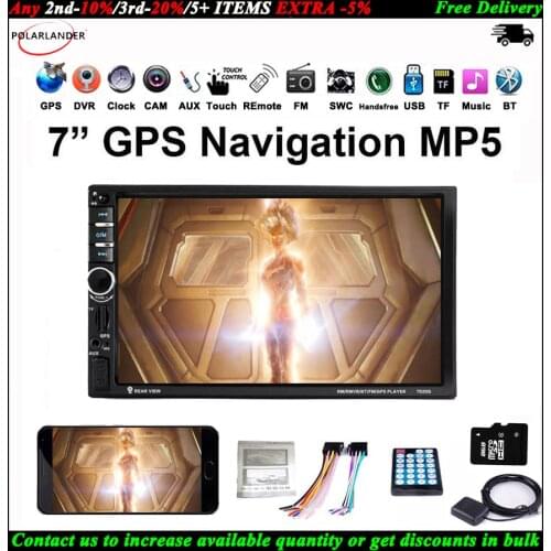 7'' GPS 2 Din Touch Screen Car Radio Navigation DVR MP5 Player BT Mirror Link FM For Volkswagen