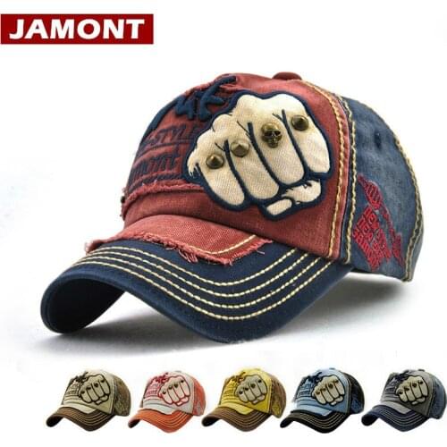 [JAMONT] Fashion Baseball Caps Men Snapback Brand Hats Women Fitted Cap Cotton Fist Pattern Unisex Casual Hat Gorras