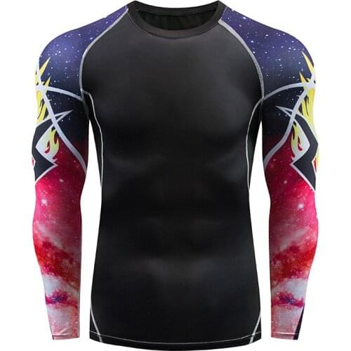 Quick Dry Men Run T Shirt Long Sleeve Fitness Tops for Male Bodybuliding Compression Shirts Slimming Sports Tight Fit Sportswear