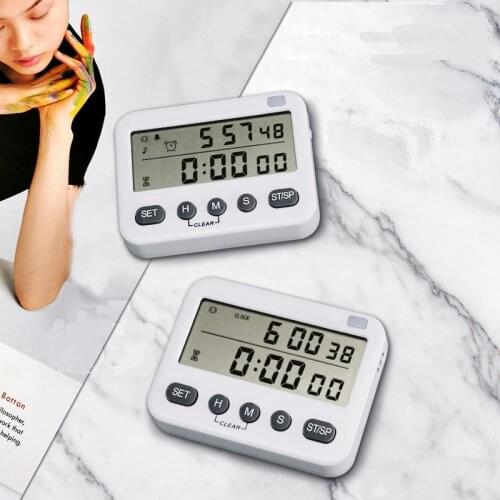 Digital Kitchen Timer, 100H Count UP/Down Cooking Timer, Large Display, Vibration/Flashlight/Loud Alarm, 24-Hour Clock & Alarm