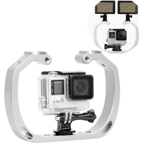 Yiwa Camera Bracket Double-Arm Handheld Support Stabilizer Hand Grip Diving Underwater Photography Equipment r35