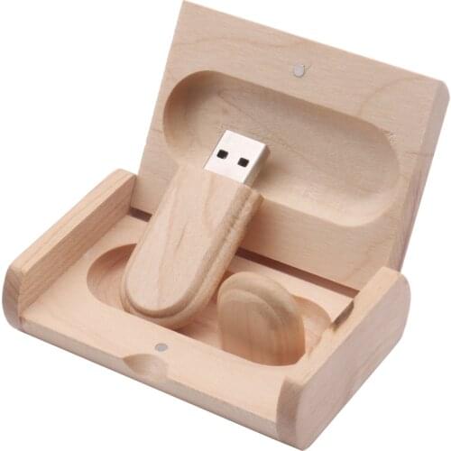 USB 2.0 Flash Pen Drive Storage Wooden Memory Stick U Disk with Wood Case