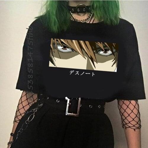 Women Tshirt Death Note Eyes Harajuku Cool Japanese Anime Print Short Sleeve Custom T Shirt Female Streetwear Casual T-Shirts