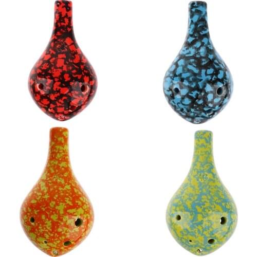 Handcrafted 6 Holes Alto C Glaze Ceramic Ocarina Novelty Wind Instrument Craft Souvenir Gift